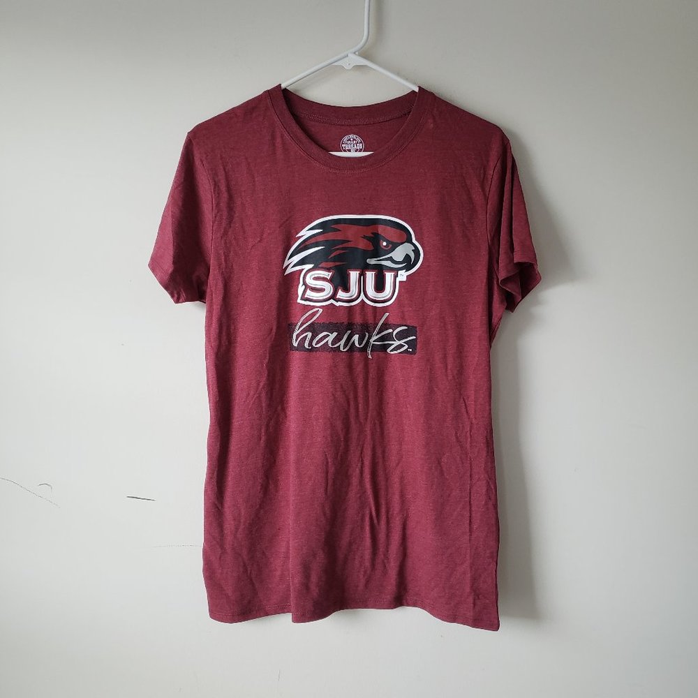 Saint Joseph's Hawks T-Shirt Tee Womens S-XL Red Rivalry Threads Classic Fit NWT